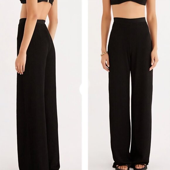 New Rumer The Label - L - Women's Cassidy Black Ribbed Pants - Picture 1 of 7